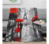 OTBSDNKZZ 3D Imprimé Street scène Couverture Microfibre Toutes Saisons Literie Romantic Rainy Plaid Chaud Lavable en Machine pour Propriétaires Familles Adultes 60x80inch(150x200cm)