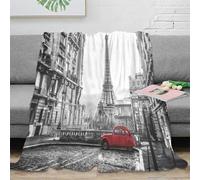 OTBSDNKZZ 3D Imprimé Street scène Plaid de Voyage Microfibre Compact Vintage Car Couverture Anti-Bouloche pour Campeurs Adultes Jeunes 80×90inch(200x230cm)