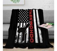 OTBSDNKZZ 3D Imprimé Taekwondo Fighter Couverture Microfibre Inaltérable Literie Martial Arts Design Plaid Doux Respirant Toutes Saisons pour Propriétaires Locataires Familles 40x50inch(100x130cm)