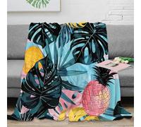 OTBSDNKZZ 3D Imprimé Tropical Leaves Couverture de Lit Microfibre Anti-Bouloche Modern Graphic Design Jeté de Canapé Inaltérable pour Étudiants Colocataires Jeunes 80×90inch(200x230cm)