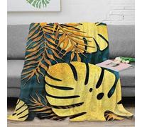 OTBSDNKZZ 3D Imprimé Tropical Leaves Plaid de Salon Microfibre Literie Modern Botanical Art Couverture Polaire Anti-Bouloche Toutes Saisons pour Locataires Familles Enfants 50x60inch(127x152cm)