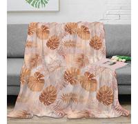 OTBSDNKZZ 3D Imprimé Tropical Leaves Plaid de Voyage Microfibre Literie Modern Botanical Motif Couverture Moelleuse Cadeau Emménagement pour Locataires 80×90inch(200x230cm)