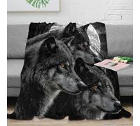OTBSDNKZZ 3D Imprimé Wolf Pack Plaid Microfibre Toutes Saisons Literie Sauvage Nature Couverture de Lit Anti-Bouloche Infroissable pour Locataires Couples Jeunes 40x50inch(100x130cm)