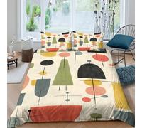 OTBSDNKZZ Abstrait Motif Parure de Lit Respirante Microfibre 3 Pièces 3D Imprimée Mid Moderne Century Linge de Lit avec Fermeture Éclair Ultra Douce for Couple Super King（260x220cm）