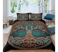OTBSDNKZZ Celtic Arbre Housse de Couette 3 Pièces Imprimé en 3D Super Douce Artistique Knotwork Design Ensemble De Literie avec Fermeture Éclair Résistante for Enfants Garçons Filles King（220x240cm）
