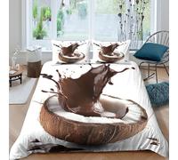 OTBSDNKZZ Chocolate Splash Housse de Couette 3 Pièces 3D Imprimée Microfibre Hypoallergique Dessert Indulgence Ensemble De Literie avec 2 x Taies d'oreiller Respirante for Hommes Double（200x200cm）