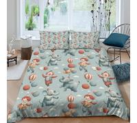 OTBSDNKZZ Clown Circus Motif Housse de Couette Microfibre résistante 3 Pièces 3D Effet Douce Cartoon Whimsical Ensemble De Literie avec Fermeture Éclair Confortable for Garçon King（220x240cm）