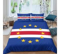 OTBSDNKZZ Flag Design Housse de Couette 3 pièces 3D Effet Microfibre résistante European Union Style Linge de Lit avec Taie d'oreiller Entretien Facile for Couple Super King（260x220cm）