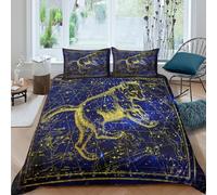 OTBSDNKZZ Golden Constellation Parure de Lit Microfibre Hypoallergique 3 Pièces 3D Effet Respirante Mythical Animal Ensemble De Literie avec Fermeture Éclair Douce for Les Enfants King（220x240cm）