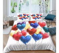 OTBSDNKZZ Heart-Shaped-Balloons Housse de Couette Microfibre 3 Pièces Imprimé en 3D Super Douce Colorful-Digital- Parure de Lit avec Fermeture Éclair Résistante for Hommes King（220x240cm）