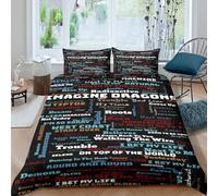 OTBSDNKZZ Imagine Dragons Housse de Couette 3 pièces 3D Effet Confortable Music Lyrics Collection Ensemble De Literie avec 2 Taies d'oreiller for Adulte Enfants Filles Super King（260x220cm）