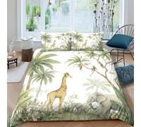 OTBSDNKZZ Jungle Animals Housse de Couette Respirante Microfibre 3 Pièces 3D Imprimée Illustrated Childrens Linge de Lit avec Fermeture Éclair Ultra Douce for Les Enfants Single（135x200cm）