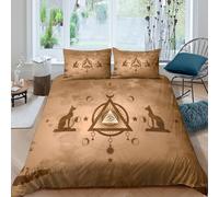 OTBSDNKZZ Mystic Symbol Linge de Lit Hypoallergique 3 Pièces 3D Imprimée Léger Esoteric Design de Style Housse de Couette avec 2 x Taies d'oreiller Super Douce for Chambre à Coucher Single（140x200cm）