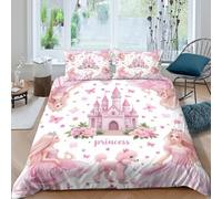 OTBSDNKZZ Princess Decor Linge de Lit 3 Pièces 3D Imprimée Microfibre Hypoallergique Rose Fairy Tale Style Parure de Lit avec 2 x Taies d'oreiller Respirante for Chambre Adulte King（220x240cm）