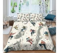 OTBSDNKZZ Rock Climbing Ensemble De Literie Confortable Microfibre Hypoallergique 3 pièces Illustrated Adventure Parure de Lit avec Fermeture Éclair Résistante for Chambre Adulte King（220x240cm）