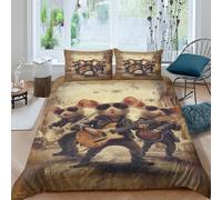 OTBSDNKZZ Rock Mice Ensemble De Literie 3 Pièces Microfibre résistante 3D Imprimée Respirante Vintage Street Housse de Couette avec Fermeture Éclair Douce for Chambre Enfants Single（135x200cm）