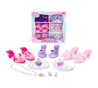 Otbushit 1 Ensemble d'accessoires de Chaussures d'habillage-couronnes, Colliers, Boucles 'Oreilles, déguisement de Princesse, Ensemble Jeu rôle Amusant, Portable pour Enfants Filles