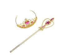 Otbushit 1 Ensemble de diadème et de Baguette Princesse pour Petites Filles, Accessoires Costume Cosplay Princesse dorés