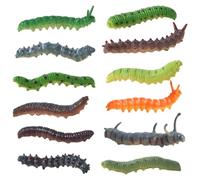 Otbushit 12 pièces Jouet de Chenille Simulation, Faux vers Plastique 2.8 Pouces Apprentissage éducatif Enfants, Jouet ver farces