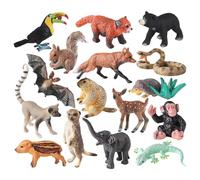 Otbushit 16 pièces réalistes Petits Animaux de la forêt Figurines Miniatures en Plastique éducatives pour Enfants Jouet décoration de gâteau