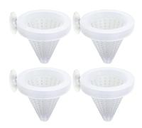 Otbushit 4 pièces Distributeur de Nourriture pour Poissons 2.6x2.7 Pouces mangeoire pour Aquarium en Forme d'entonnoir avec Ventouse Nourriture pour Poisson en Plastique Longue durée pour réservoir