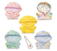 Otbushit 5 pièces de vêtements de Canard et 1 Sac Fraises, Remplacement vêtements d'animaux en Peluche Kawaii réutilisables pour Les Animaux en Peluche