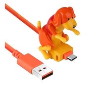Otbushit Câble pour Smartphone Orange Dog, câble de Chargement USB 1, 2 m, Ligne de données Rogue Dog, Mini téléphone pour Smartphone Type C