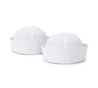 Otbushit Chapeaux de marin blancs pour adultes, 2 pièces, chapeaux de capitaine 22.83 pouces (58cm) pour les spectacles sur scène, le cosplay et les fêtes à thème