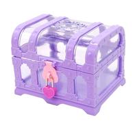 Otbushit Coffre au trésor de style princesse rétro pour enfants avec serrure en forme de cœur, boîte rangement vide pour bibelots, violet