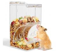 Otbushit Distributeur Automatique de Nourriture pour Hamster, 300 ML Transparent pour Hamsters, cochons d'Inde, Planeurs de Sucre et Autres Petits Animaux Compagnie, Facile à remplir et à nettoye