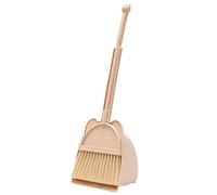 Otbushit Ensemble Balai et Pelle à poussière pour Enfant, Ensemble Balai et Pelle à poussière Mignon Mini pour Enfant, kit de Nettoyage éducatif en ABS pour la Maison, la Maternelle, Beige