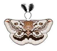 Otbushit Ensemble de Costumes de Papillon Nuit 2 pièces, Comprenant Une Cape et Un Bandeau, Un Costume d'insecte Taille Adulte pour Les soirées à thème café