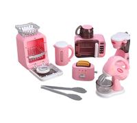 Otbushit Ensemble de Cuisine pour Enfants avec Micro-Ondes, Grille-Pain et cafetière, Plus de 6 Mini appareils à Assembler soi-même, Jouets Cuisine pour Filles et garçons à partir 6 Ans (Style
