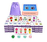Otbushit Ensemble de Mahjong de Piscine Tuiles Mahjong Flottantes avec Accessoires Complets sur Le thème la Plage pour Jeu d'eau Planche Flottant Fête Plage d'été Violet