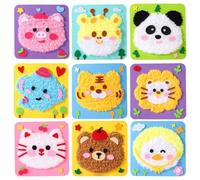Otbushit Ensemble de poupées brodées à Faire soi-même, 9 pièces, Kit de Couture pour Enfants, Animaux Dessin animé Mignons, pour débutants, Maternelle, Couleur aléatoire, Kits en Feutre