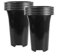 Otbushit Grands Pots de Plantes réutilisables en Plastique, avec Trous de Drainage, Grands Pots pépinière pour Plantes d'intérieur et d'extérieur, légumes et Fleurs, Paquet 10