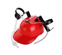 Otbushit Guzzler Porte-casque à boire avec paille pour fête, jeu de football, Halloween, Noël, amusant Rouge