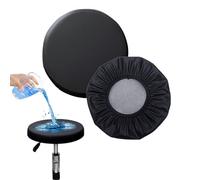 Otbushit Housses de Tabouret Rondes Extensibles antidérapantes, 2 pièces, Housse de Chaise en Cuir imperméable 13.78 Pouces, Housse Protection pour Tabouret Bar, Pouf