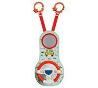 Otbushit Jouet de Volant pour siège de Voiture, Rotation à 360 ° avec Miroir, lumières Musicales et Sons Conduite, Jouets Poussette pour bébé 12 Mois et Plus