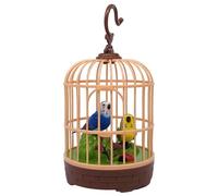 Otbushit Jouet d'oiseau Parlant, Jouet d'oiseau Chantant activé par Le Son, Perroquet électrique Mobile réaliste dans Une Cage avec lumière pour Chambre