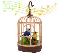 Otbushit Jouet d'oiseau Parlant réaliste et Mobile, activé par Le Son, dans Une Cage avec lumière, Perroquet Chantant pour Chambre d'enfants