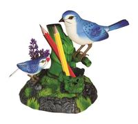 Otbushit Jouet d'oiseau Robot électrique, Oiseau Chantant à Piles avec Porte-Stylo et Mini tiroir, Son de Mouvement réaliste pour Bureau, Salle de Bureau, Statues