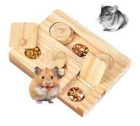 Otbushit Jouets 6 en 1 pour Hamster, Jouets interactifs en Bois pour Cochon d'Inde, Petit Animal Amusant pour Lapin, Chinchillas, Rats, gerbilles 7, 1 x 5, 3 x 0, 8 cm