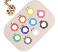 Otbushit Jouets de tri de Couleurs en Bois, Plateau sensoriel 11x7 Pouces, Jouet éducatif avec 10 Trous Couleur pour Les Tout-Petits 3 à 5 Ans et la démence