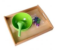 Otbushit Jouets sensoriels Multicolores pour Enfants, Ensemble de Plateaux sensoriels Montessori avec Cloches pour bébé, Bois et cuillère
