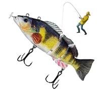 Otbushit Leurres de pêche, leurre de pêche robotique, leurre électrique Rechargeable par USB 5, 12 Pouces avec lumière LED, nageurs Multi-articulés pour Bar, Truite, brochet