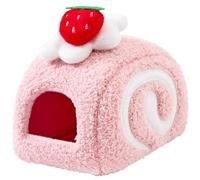 Otbushit Lit pour Hamster, lit pour Rat en Forme de Rouleau de Fraises, Accessoires Cage pour Petits Animaux pour Mini Souris, Chinchillas, Hamsters Nains