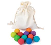 Otbushit Lot de 12 Boules en Bois, Jouet éducatif Montessori pour Enfants de 3 Ans et Plus - Jeu d'association préscolaire pour Apprendre Le tri et Le comptage des Couleurs