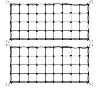 Otbushit Lot de 2 Filets en Treillis Extensibles pour Jardin avec Crochets pour Plantes grimpantes, Maille de Support élastique pour tomates, concombres