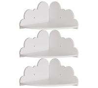 Otbushit Lot de 3 étagères flottantes d'angle murales, étagères créatives en Forme de Nuage, faciles à Installer et en Bois Robuste pour Chambre à Coucher, Salle Bain, Cuisine